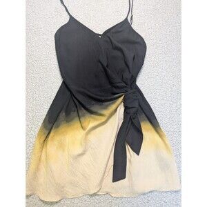 H&M Wrap Dress M  Black/Yellow/Cream